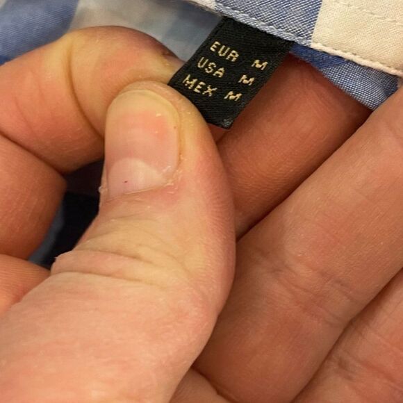 Massimo Dutti Men Casual Shirt Blue Check Cotton size M - Picture 4 of 8